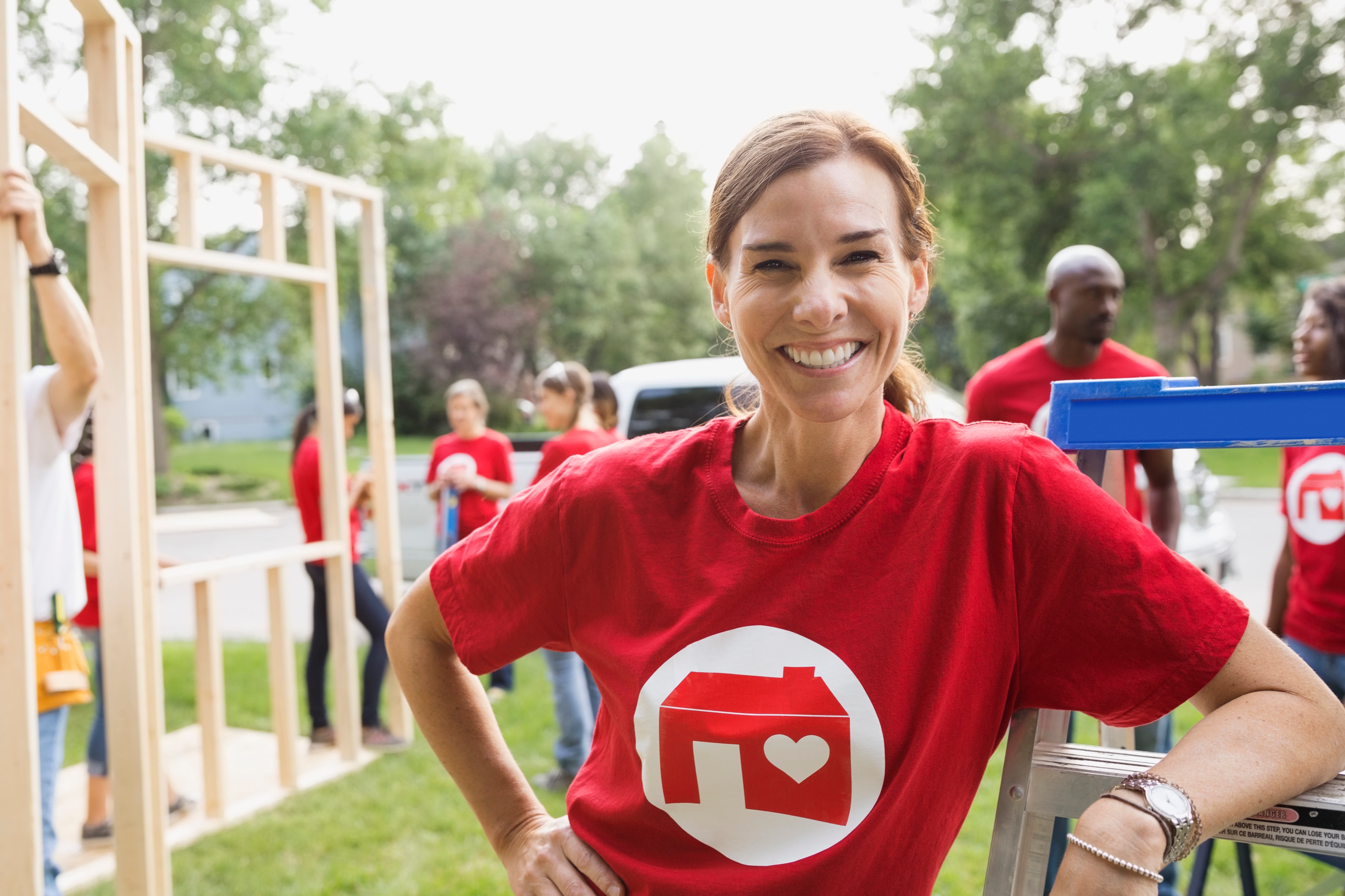 Neighbors helping each other with home projects